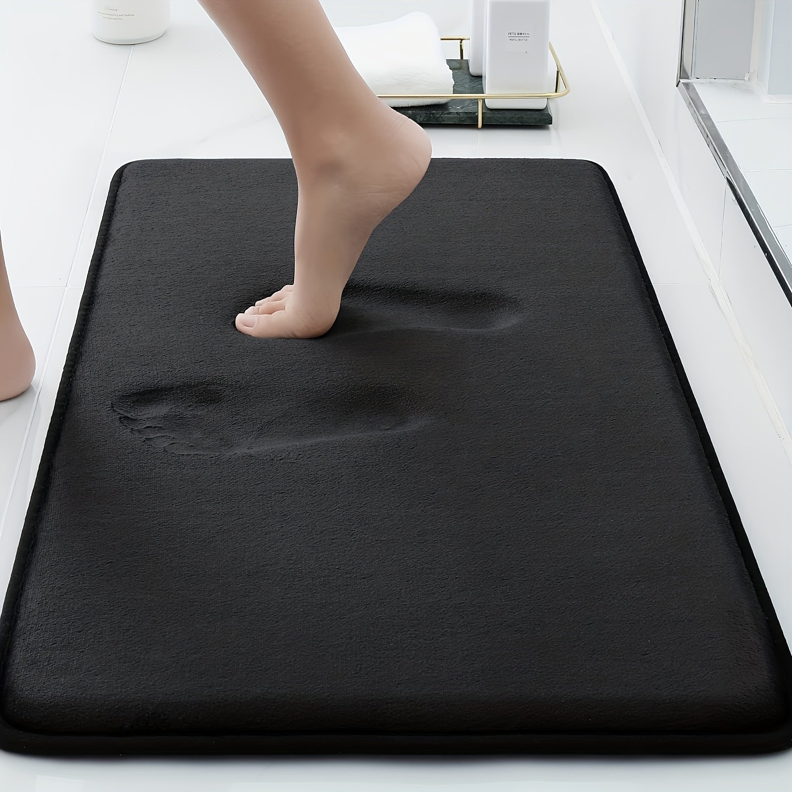 1pc Soft Floor Mat, Absorbent & Quick-drying Kitchen Floor Carpet, Non-slip Entry Doorway Floor Rug, Comfortable Memory Foam Cushioned Bathroom Foot Pad, For Bathroom Bedroom Kitchen Living Room Corrido, Ideal Living Room Supplies, Home Decoration