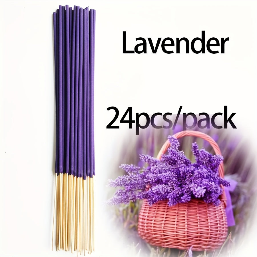 11 Styles of Clean, Low-Powder 22cm Flower and Wooden Handmade Bamboo Sticks Incense, Optional with Jasmine Mint White Sage Rose Lavender Sandalwood Lemongrass Dragon Blood Flower Frankincense Cherry Blossom Vanilla Mixed Scents, Suitable for Home Hotel O