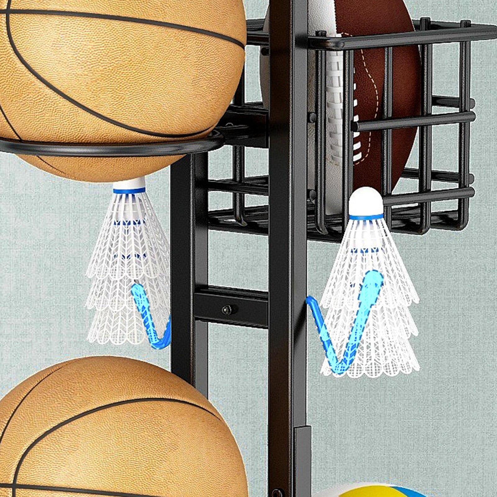 Hat Racks Ball Storage Rack Multi-Layer Basketball Organizer Rack