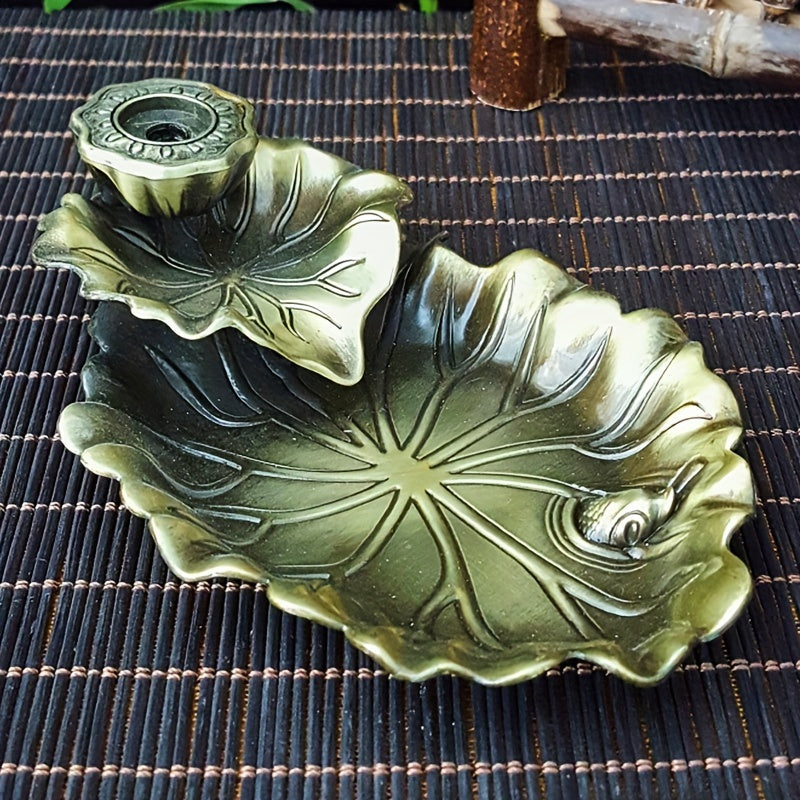 1pc Lotus Leaves Backflow Incense Holder, Waterfall Incense Burner for Spa, Yoga, Meditation, Gifts as Ornament Home Decoration