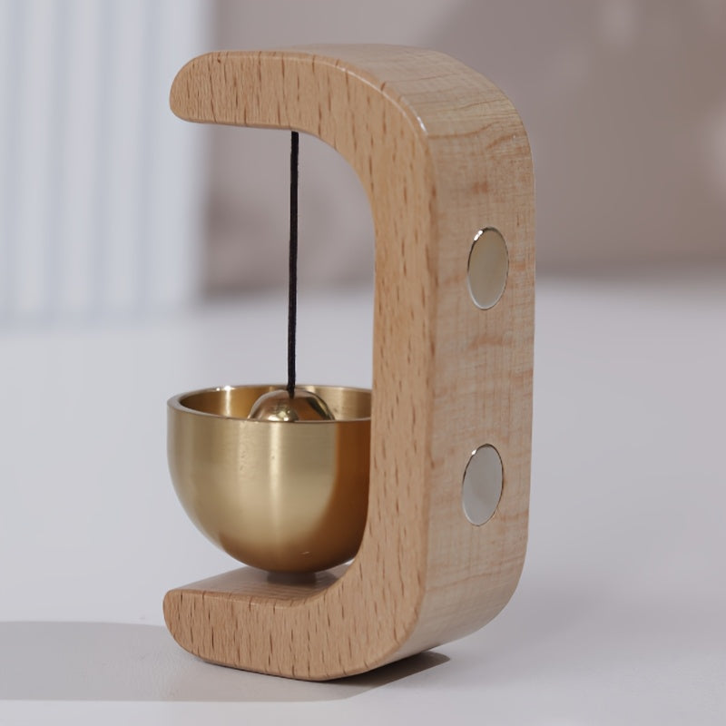 Japanese-Inspired Healing Wind Chimes with Brass Bells - Wooden Hook Design for Home & Store Entrance Decor
