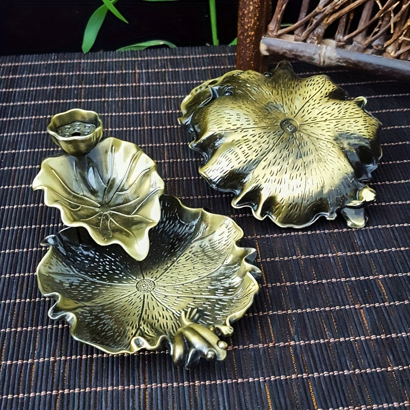 1pc Lotus Leaves Backflow Incense Holder, Waterfall Incense Burner for Spa, Yoga, Meditation, Gifts as Ornament Home Decoration