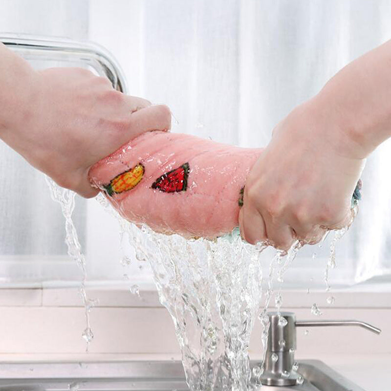 [Super Absorbent] Reusable Dish Cellulose Sponge Cloths | 5pcs/10pcs/15pcs/30pcs | Cellulose/Coral Fleece | Super Absorbent, Washable, Fast Drying | Kitchen/Dish Cleaning