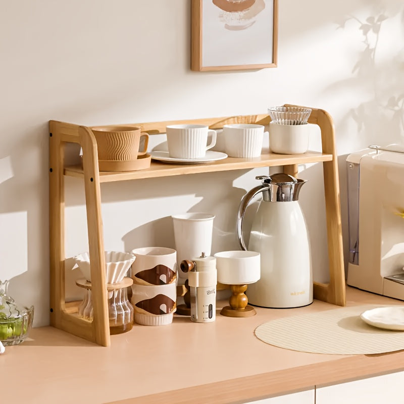 Multi-Functional Wooden Kitchen Organizer Shelf