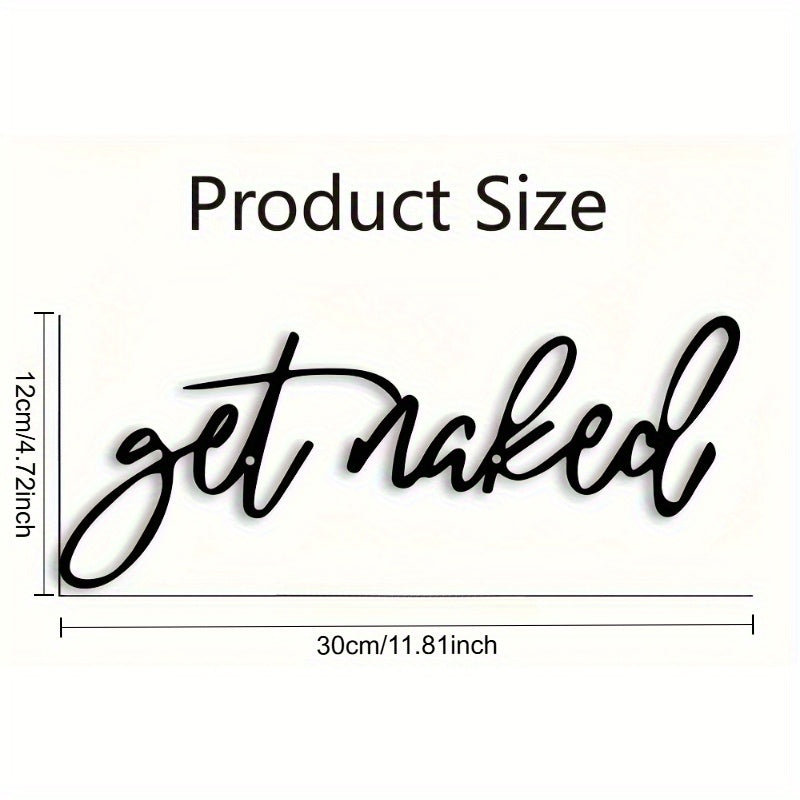 [Modern Black 'Get Naked' Wall Art] Chic Black Iron 'Get Naked' Metal Wall Art - Modern Bathroom Decor, Unique Home Accent