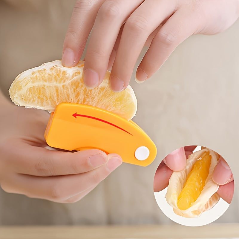 1/2pcs, Orange Peeler, Plastic Orange Peeler, Simple Lemon Peeler, Grapefruit Peeler, Creative Cutter, Orange Peeler Tool with Folding Handle, Fruit Peeler, Vegetable And Fruit Tools, Kitchen Gadgets, Peeler for Oranges