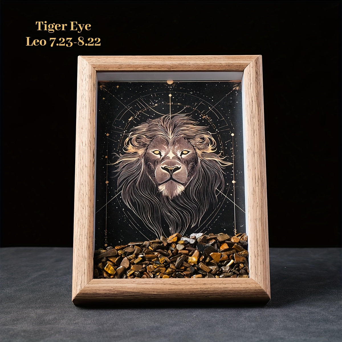 1pc Natural Crushed Stone Zodiac Signs Photo Frame Crystal Crafts for Home Decoration Home Desktop Decoration Housewarming Birthday Christmas Gift