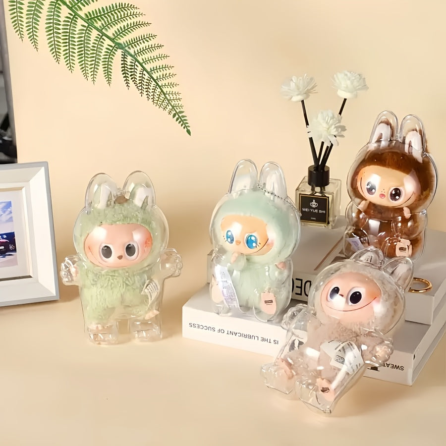 Dustproof Acrylic Display Case for Labubu 2024 - Protective Clear Pendant Holder for POP Mart Collectibles, Excludes Dolls, Single Pack