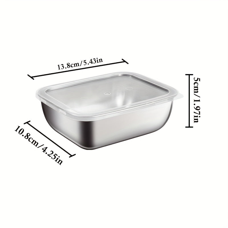 10pcs Stainless Steel Square Food Storage Containers with Flip-Top Lids - Reusable, Dishwasher Safe, Perfect for Fruits, Vegetables, and Meal Prep - Ideal for Kitchen and Outdoor Use, Outdoor Food Storage|Checkered Tablecloth|Durable Kitchenware