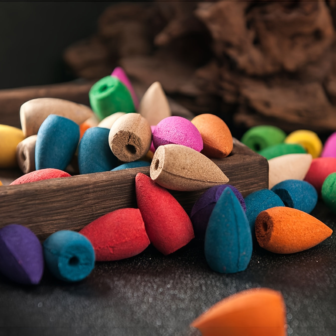 [Natural Incense] 60pcs/Set Natural Aromatic Incense Cones | For Meditation, Spa, Backflow Incense Burner, Home, Yoga, Negative Energy Cleansing, Purification | For House Cleaning, Office