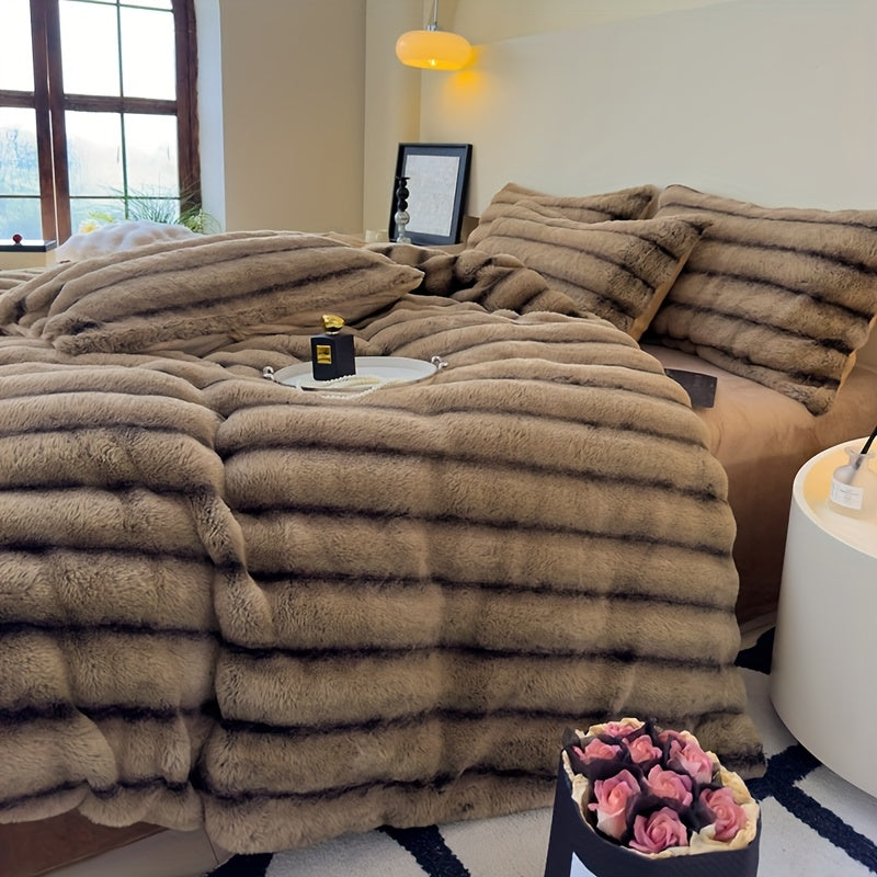 High-end soft striped multifunctional blanket