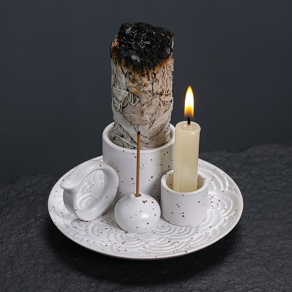 1PC 4 IN 1 Premium Ceramic Incense Burner