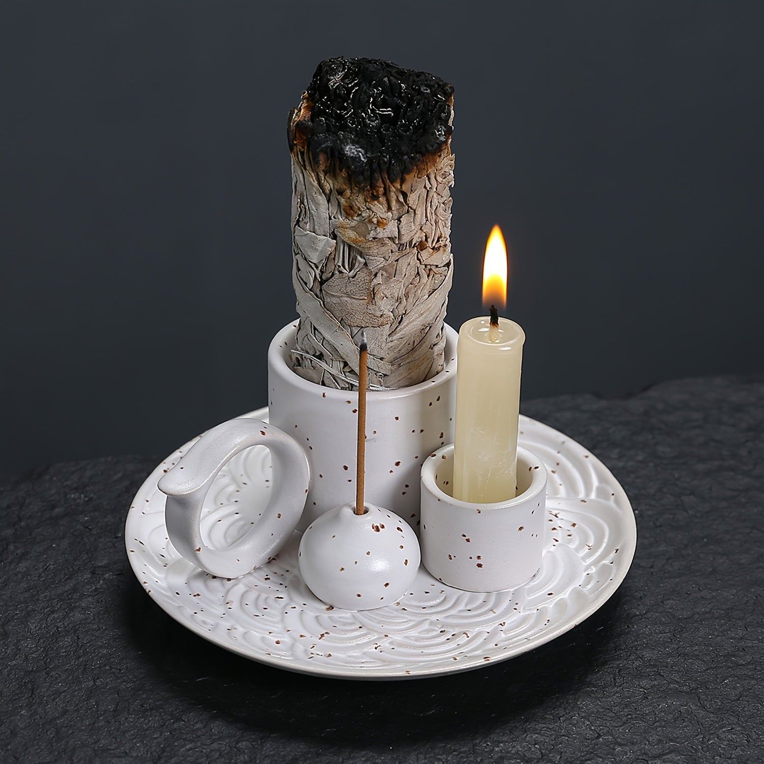 1PC 4 IN 1 Premium Ceramic Incense Burner