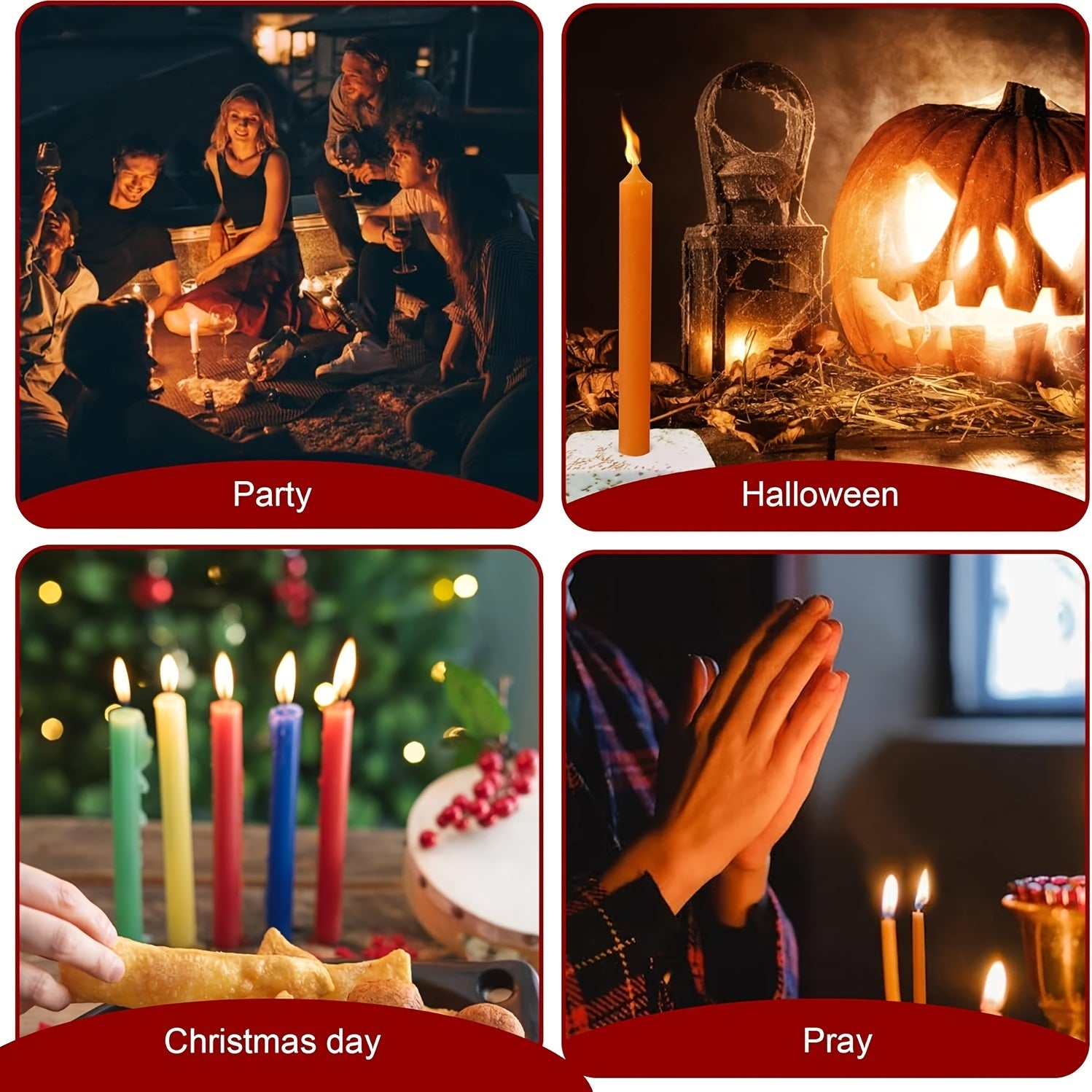 10pcs/30pcs Spell Bell Candles - Premium Mini Cone Candles for Ritual, Prayer, Birthday, Meditation, Altar, Spell, Bell Candles -4 inches High (Multi Color)