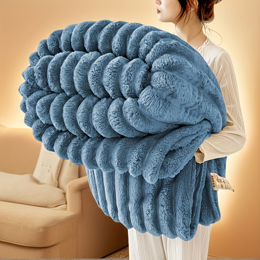Luxurious Soft Faux Rabbit Fur Throw Blanket