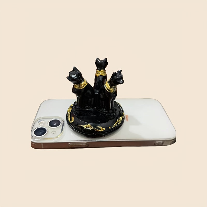 Exquisite Egyptian Goddess Bastet Cat Statue with Crystal Ball Stand - Stunning Collectible Resin Figurine for Living Room Decoration, Indoor Use, No Electricity Required, Unique Home Decor Desk Ornament, Perfect Gift for Cat Lovers and Enthusiasts of Anc