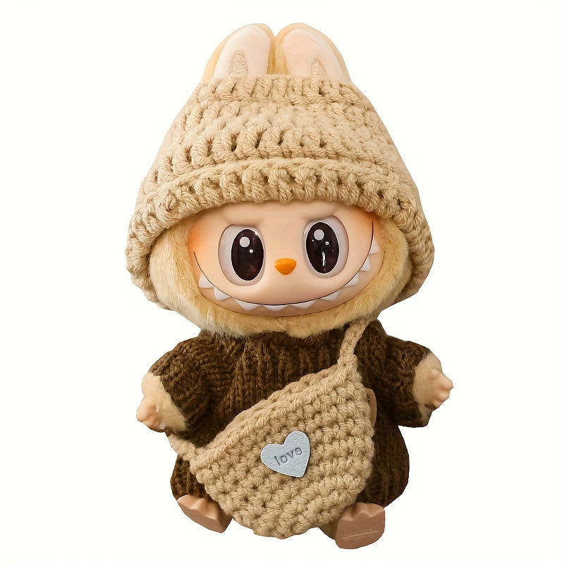 3pcs Labubu Outfit Set, Mini Cute Doll Clothes for 15cm-17cm, Fashionable Accessories, Dress-Up Party, Gift Choice, Perfect for Dolls, 520 Gifts