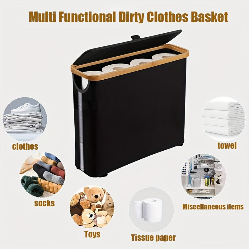 1pc Modern Bamboo Toilet Paper Storage Basket
