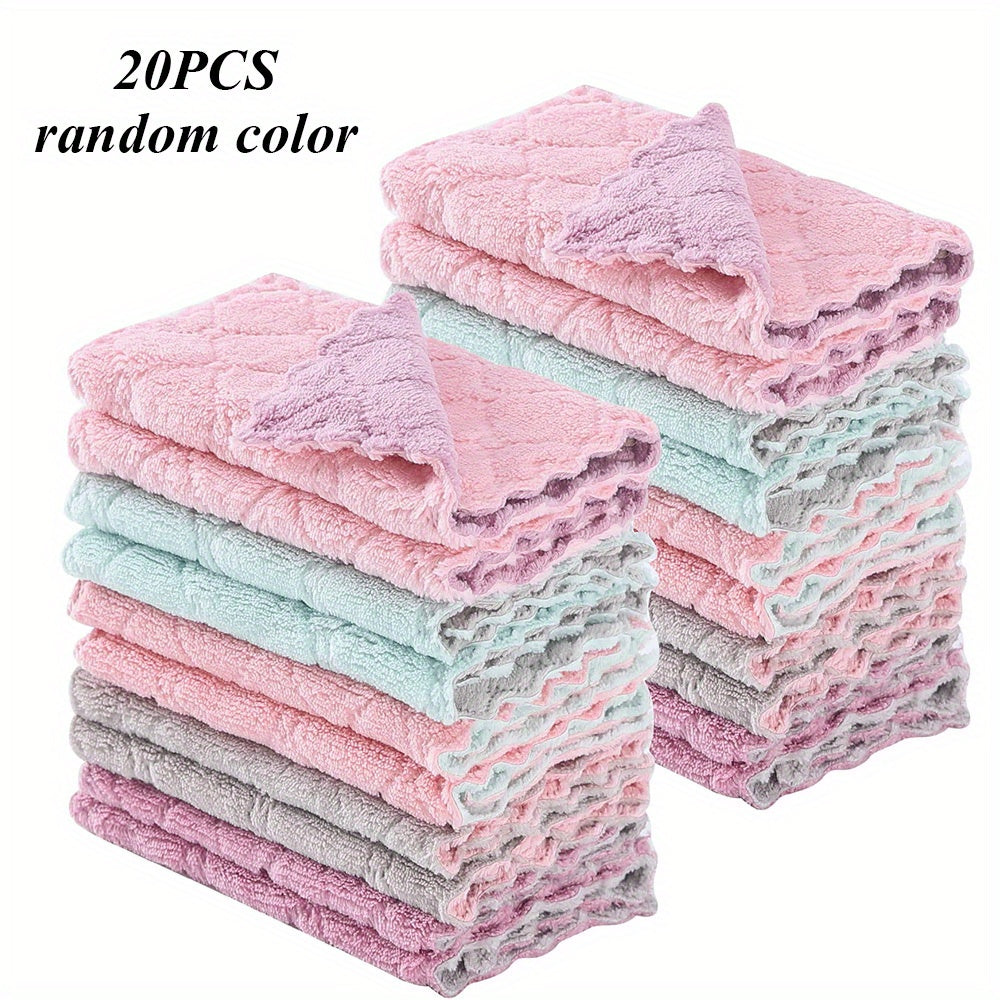 10pcs Kitchen Towels and Dishcloths Set Dish Towels for Washing Dishes Dish Rags for Everyday Cooking Baking-Random Color