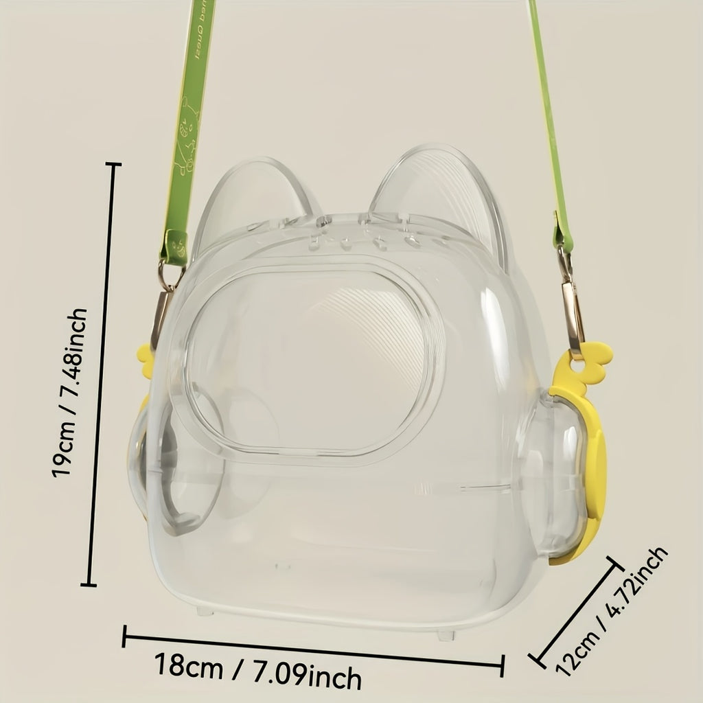 Portable Labubu Crystal Clear Acrylic Display Bag with Shoulder Strap - Travel Collection Case, Eye-Catching Summer Design, Suitable for Collectibles, Gifts, Home Decor (Doll Not Included)