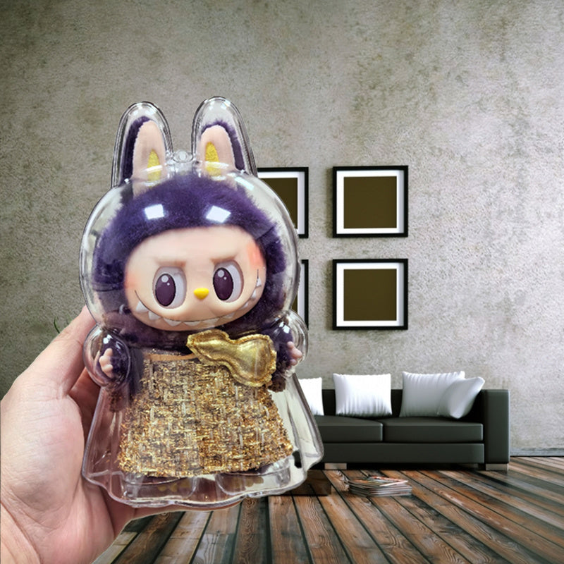 LABUBU Monster Series Transparent Acrylic Protective Case - Dustproof Storage Box, Lightweight & Hand-Washable, Ideal for Collectible Figurines & Home Decor Accessories, Collectible Storage|Playful Design|Glossy Finish, Monster Figurines