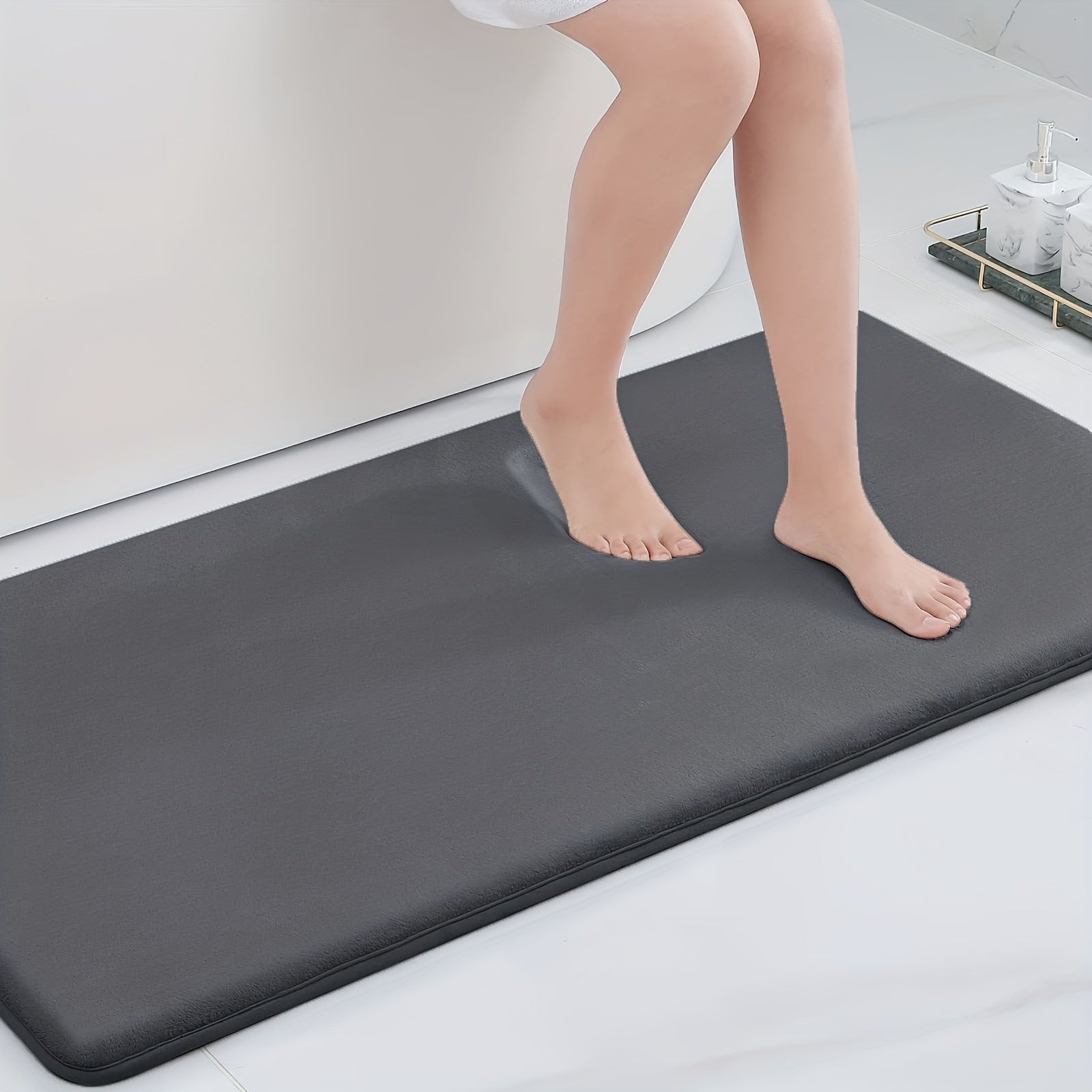 1pc Soft Floor Mat, Absorbent & Quick-drying Kitchen Floor Carpet, Non-slip Entry Doorway Floor Rug, Comfortable Memory Foam Cushioned Bathroom Foot Pad, For Bathroom Bedroom Kitchen Living Room Corrido, Ideal Living Room Supplies, Home Decoration