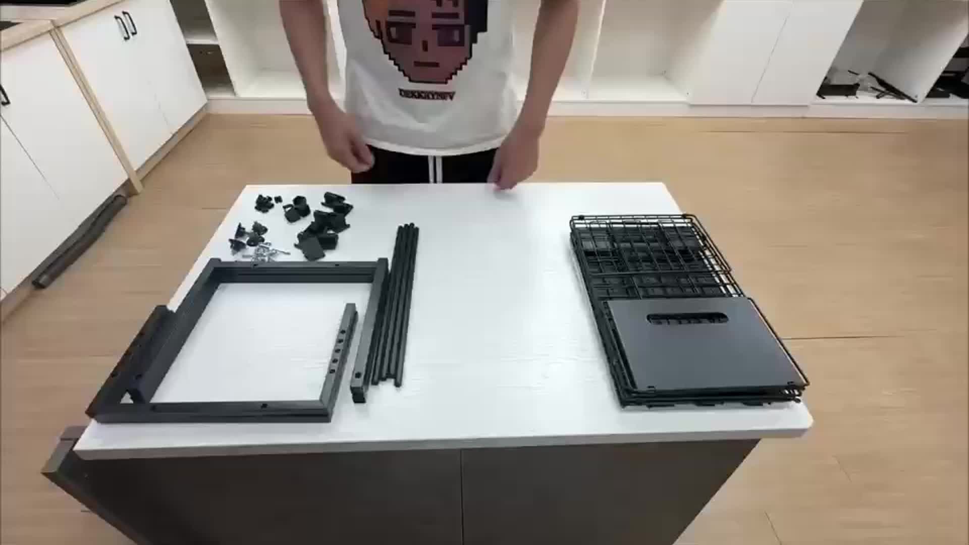 2-Tier Under Sink Storage Cabinet with Pull-Out Metal Drawers - Adjustable Height, Iron Construction, Ample Storage Space for Kitchen & Bathroom Essentials - Black Finish, Easy Assembly, Space-Saving Design