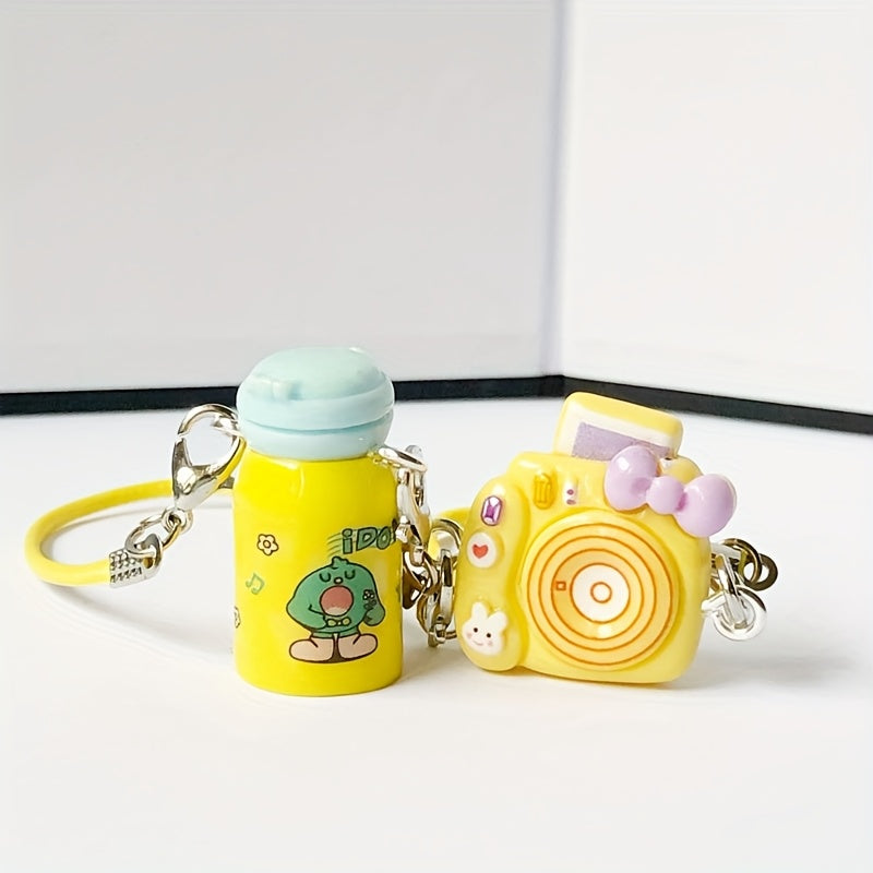 2pcs/4pcs BUBU Accessories. Mini Travel Suitcase Dollhouse Miniature Model Scene Props, OB11 Scene Decorations, Bubu Small Accessories Keychain Pendant Doll Ornament DIY Decoration Bottle Thermos Camera Bag Mini Figure Hanging Gifts for Festivals