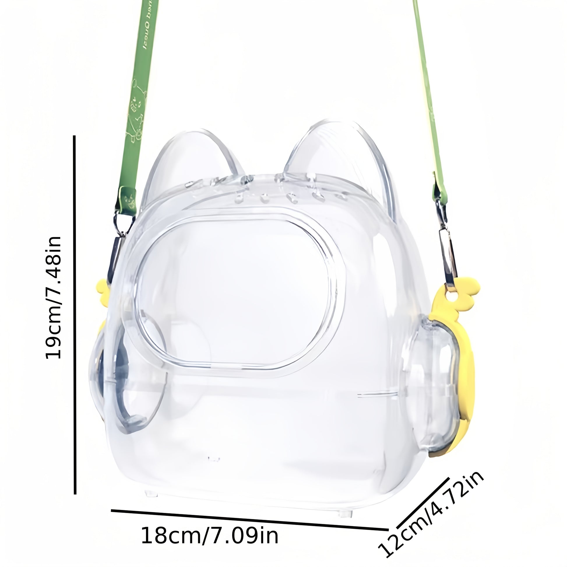 2025 Crystal Clear Acrylic Display Case with Adjustable Strap - Labubu/Crybaby/Skullgirl Anime Figure Showcase, Large Transparent Storage with Detachable Door & Playful Character Design for Collectors, Summer Eye-Catching Glowing Acrylic Carrier, Anime Ac