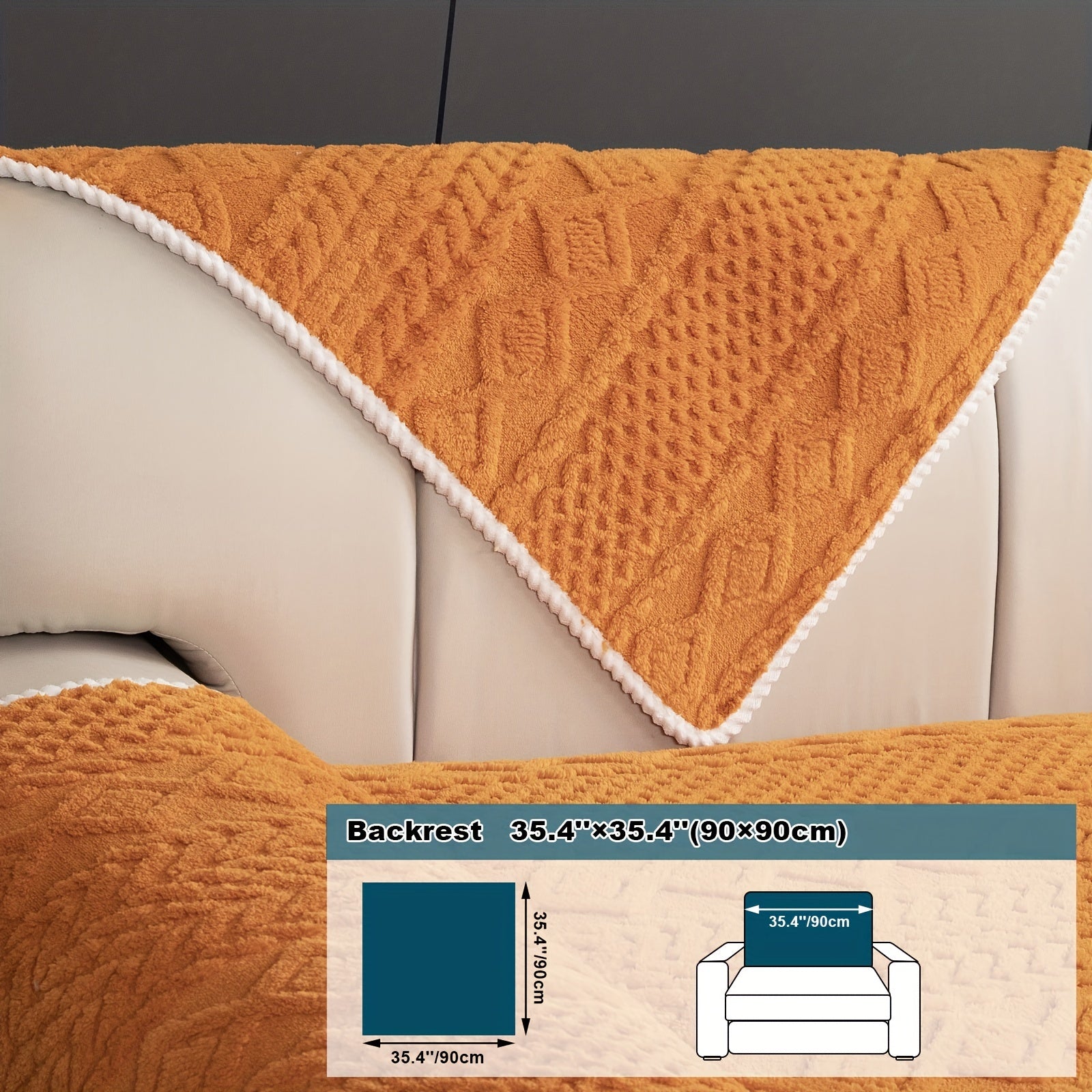 Classic Jacquard Shu Velveteen Sofa Cover - Pet-Friendly, Non-Slip, Machine Washable, Breathable 100% Polyester, 1pc