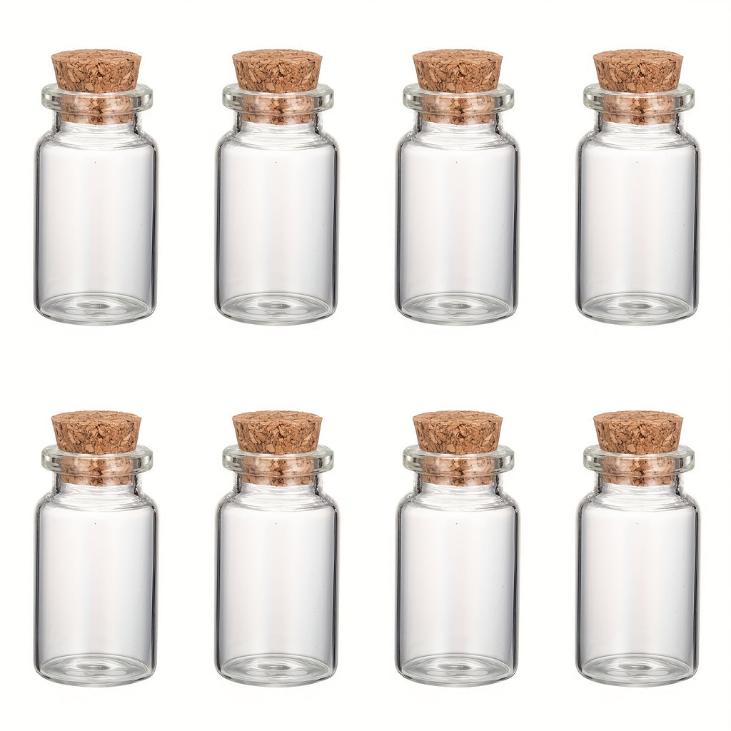 10pcs Clear Glass Jars with Cork Stoppers - Round Classic Design PVC-Free Hand Wash Only for Wedding Favors, Holiday Decor, Home Storage & Craft Projects, Party Accessories | Classic Glass Jars | Given The Product Details And The Guidelines Provided, Thes