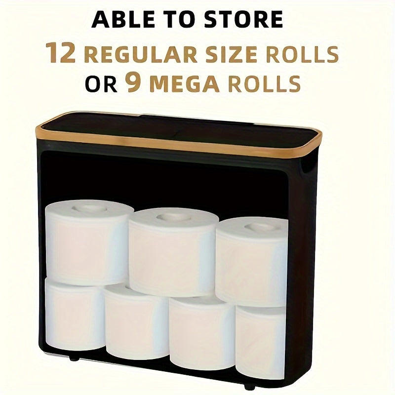 1pc Modern Bamboo Toilet Paper Storage Basket