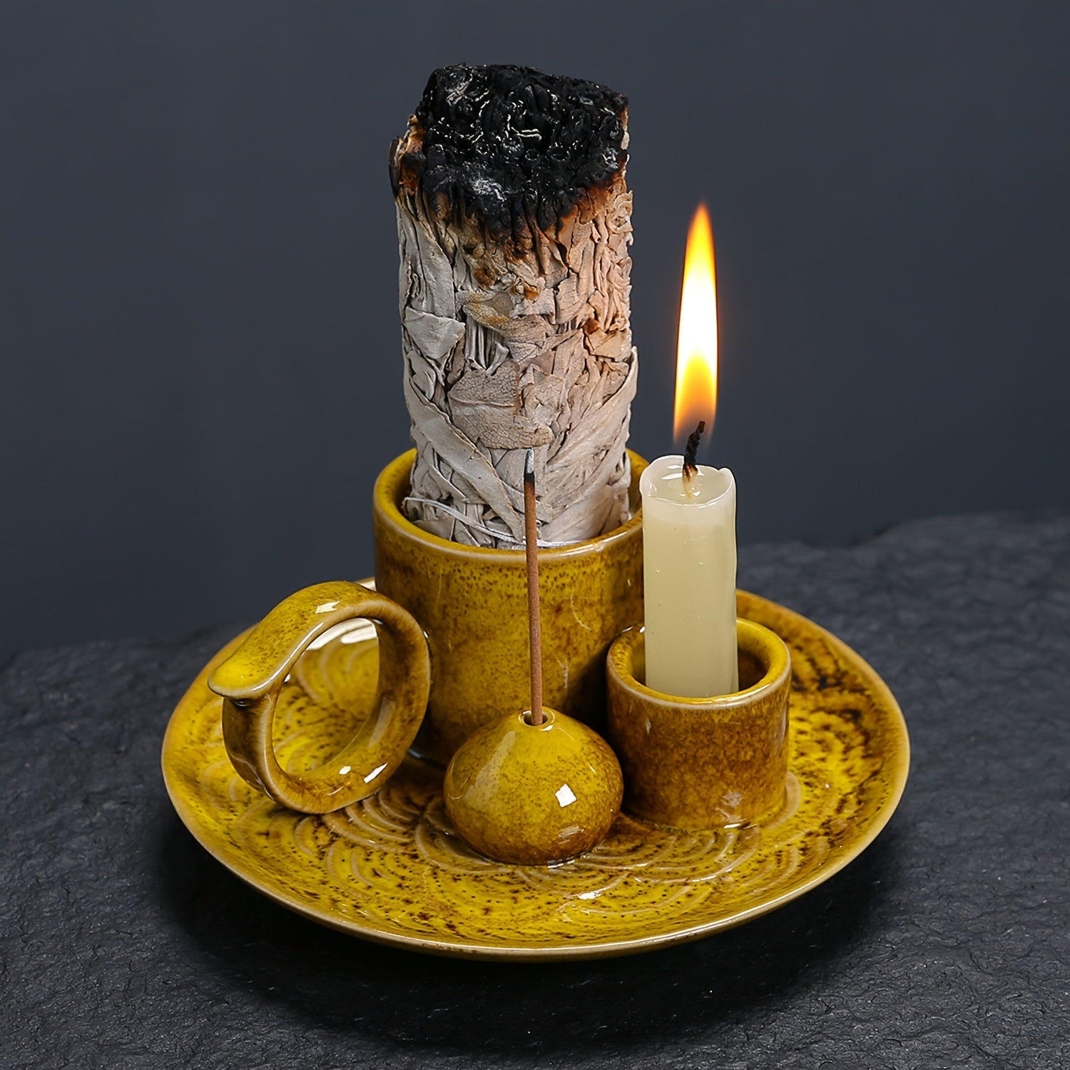 1PC 4 IN 1 Premium Ceramic Incense Burner