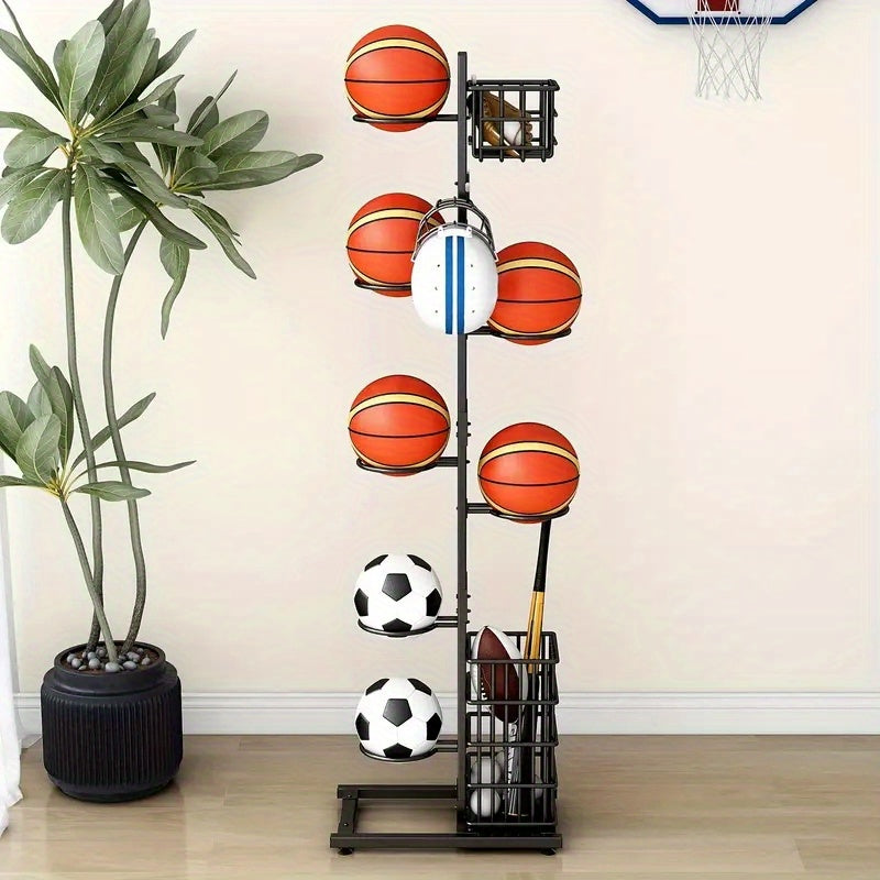 Hat Racks Ball Storage Rack Multi-Layer Basketball Organizer Rack