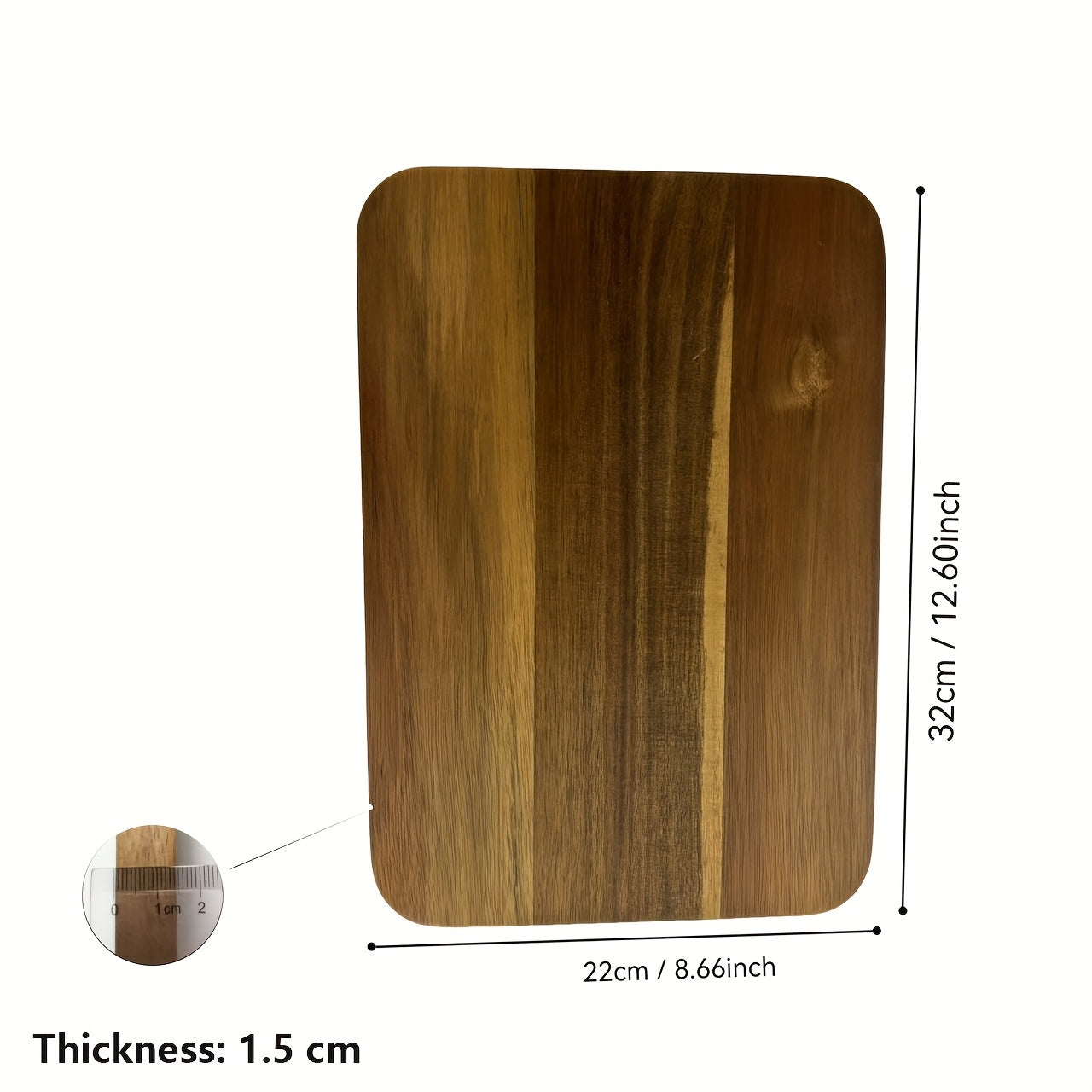 1pc Premium Acacia Wood Cutting Board - Double-Sided, Durable & Hygienic Kitchen Essential for Meat, Cheese, Bread, Vegetables & Fruits - Rustic Design with Natural Wood Grain, Perfect for Home & Professional Use, Food Preparation | Stylish Chopping Board