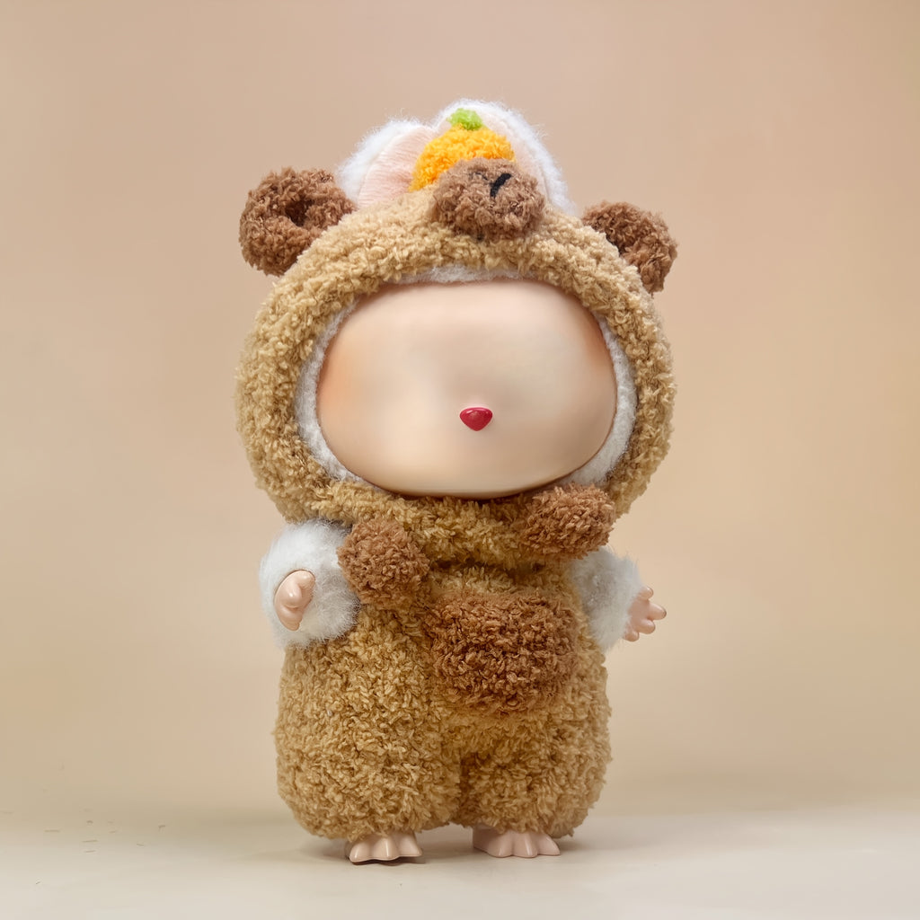 No doll included, LABUBU clothing V1V2V3S suitable for 15cm/17cm dolls, cute capybara plush outfit, handmade knitted, Labubu doll accessories, interchangeable cute gift box, holiday gift, festive atmosphere