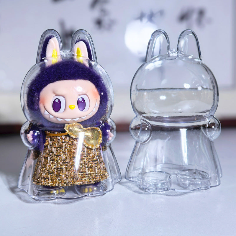 LABUBU Monster Series Transparent Acrylic Protective Case - Dustproof Storage Box, Lightweight & Hand-Washable, Ideal for Collectible Figurines & Home Decor Accessories, Collectible Storage|Playful Design|Glossy Finish, Monster Figurines