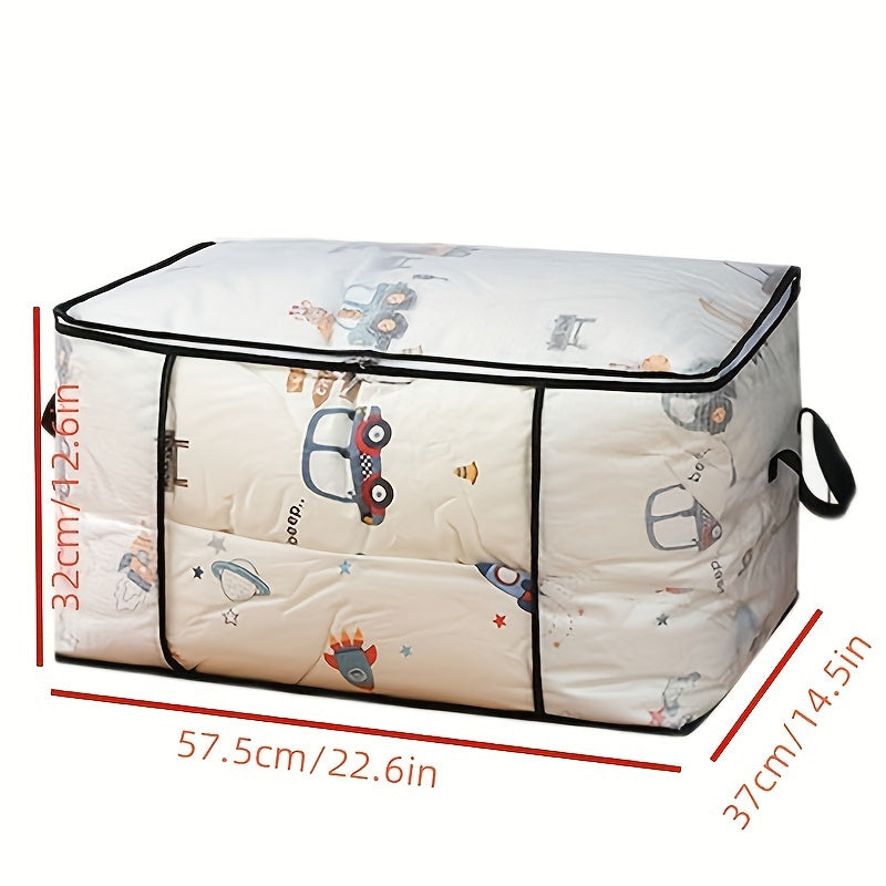 1pc Large Capacity Storage Bag with Zipper โ Lightweight, Dustproof Organizer for Clothes & Bedding, Transparent Design with Handles, 2 Styles Available, Clothing Organizer | Zipper Closure | Durable Handles, Clothes Organizer Storage