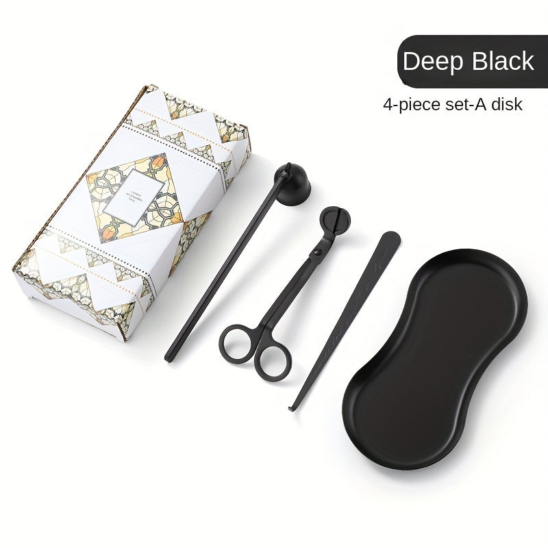3/4pcs Small Aromatherapy Candle Tool Set, Candle Snuffer Tool Set, Stainless Steel Candle Scissors, Wick Trimmer, Candle Extinguisher Cover, Candle Wick Hook, Candle Accessories