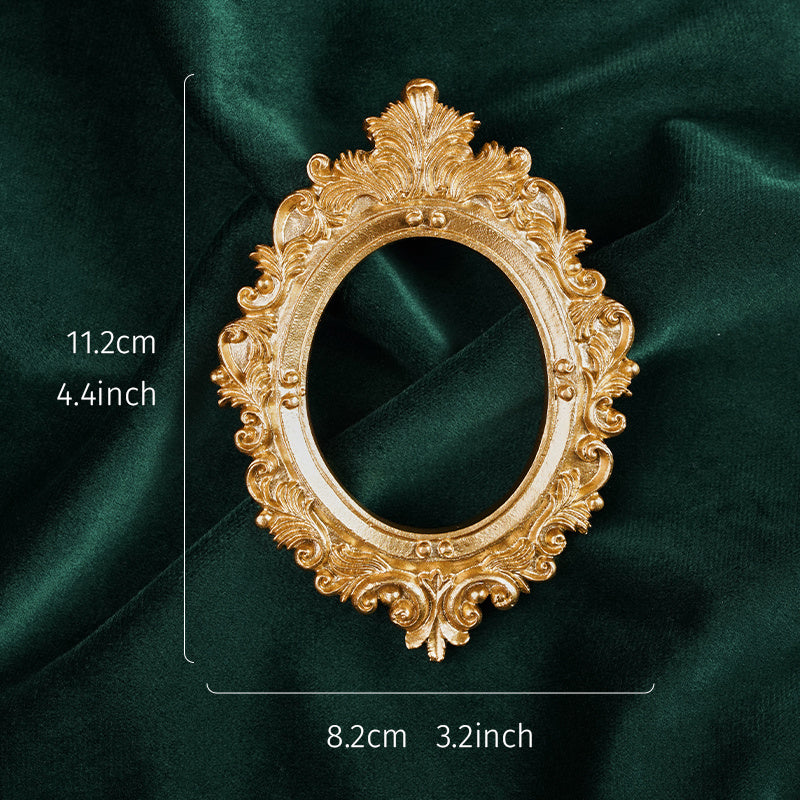 [1pc Elegant Golden Photo Frame] 1pc, Vintage Golden Photo Frame - Elegant Home Decor and Jewelry Display for Desktop Photos