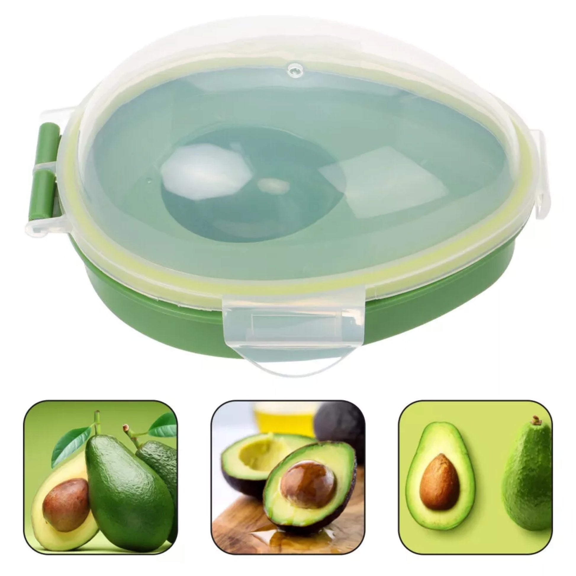 Reusable Avocado Keeper Storage Container - Plastic Flip Top Fresh Pod for Avocado, Multipurpose, Dishwasher Safe, Rectangle Shape, No Electricity Required