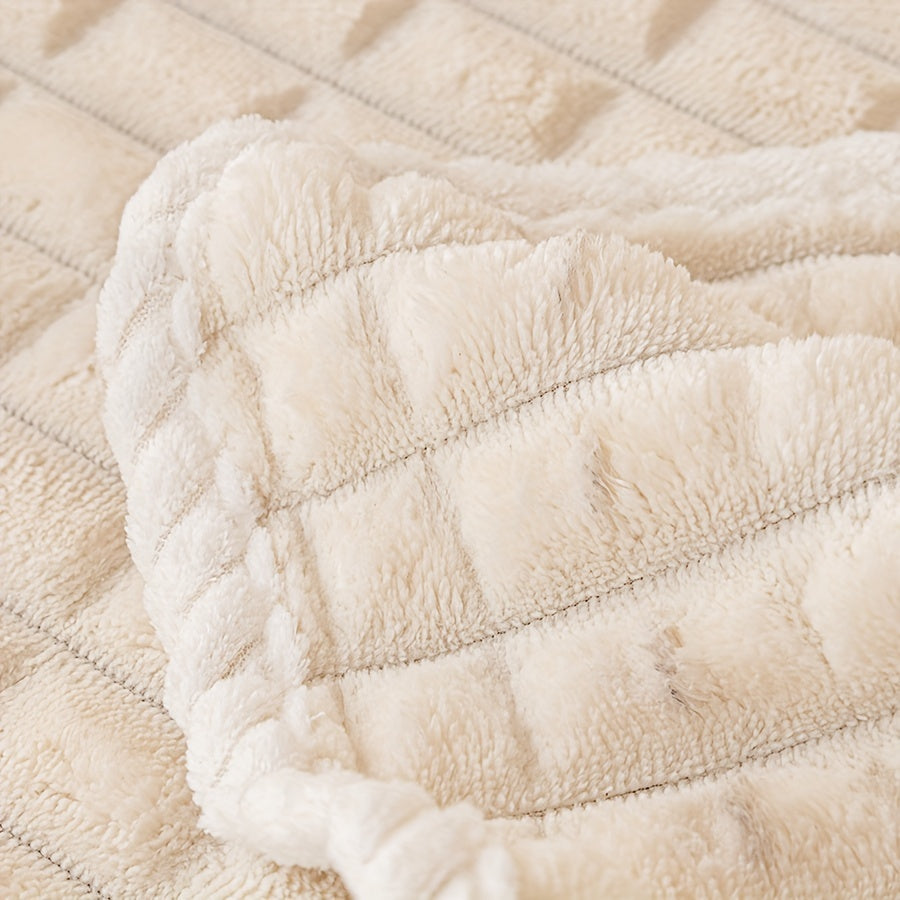 1pc Plush Sofa Cover - Soft, Thick, and Pet-Friendly Couch Protector for All Seasons, Non-Slip Furniture Slipcover for 1 to 4-Seater Sofas, Beige/Light Green/Dark Gray/Black Options, Perfect for Living Room, Bedroom, or Office Decor, Sofa Protection Cover