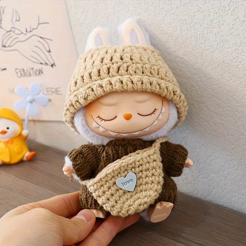 3pcs Labubu Outfit Set, Mini Cute Doll Clothes for 15cm-17cm, Fashionable Accessories, Dress-Up Party, Gift Choice, Perfect for Dolls, 520 Gifts