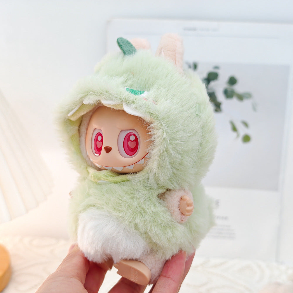 LABUBU Costume Accessories Macaron Labubu Appearance Decorative Items, Cute 3D Shark Dinosaur Suit, Suitable for 15-17cm Doll Clothes. Handmade Decoration-No Doll Included