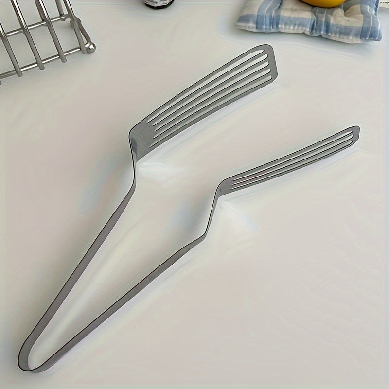 Stainless Steel Multifunctional 1pc Serving Tongs - Effortless Food Prep and Presentation for Buffet, Fish Frying, Bread, Steak, Salad, and Dessert - Kitchen Tools