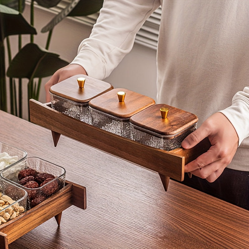 1pc Walnut High Foot Tray