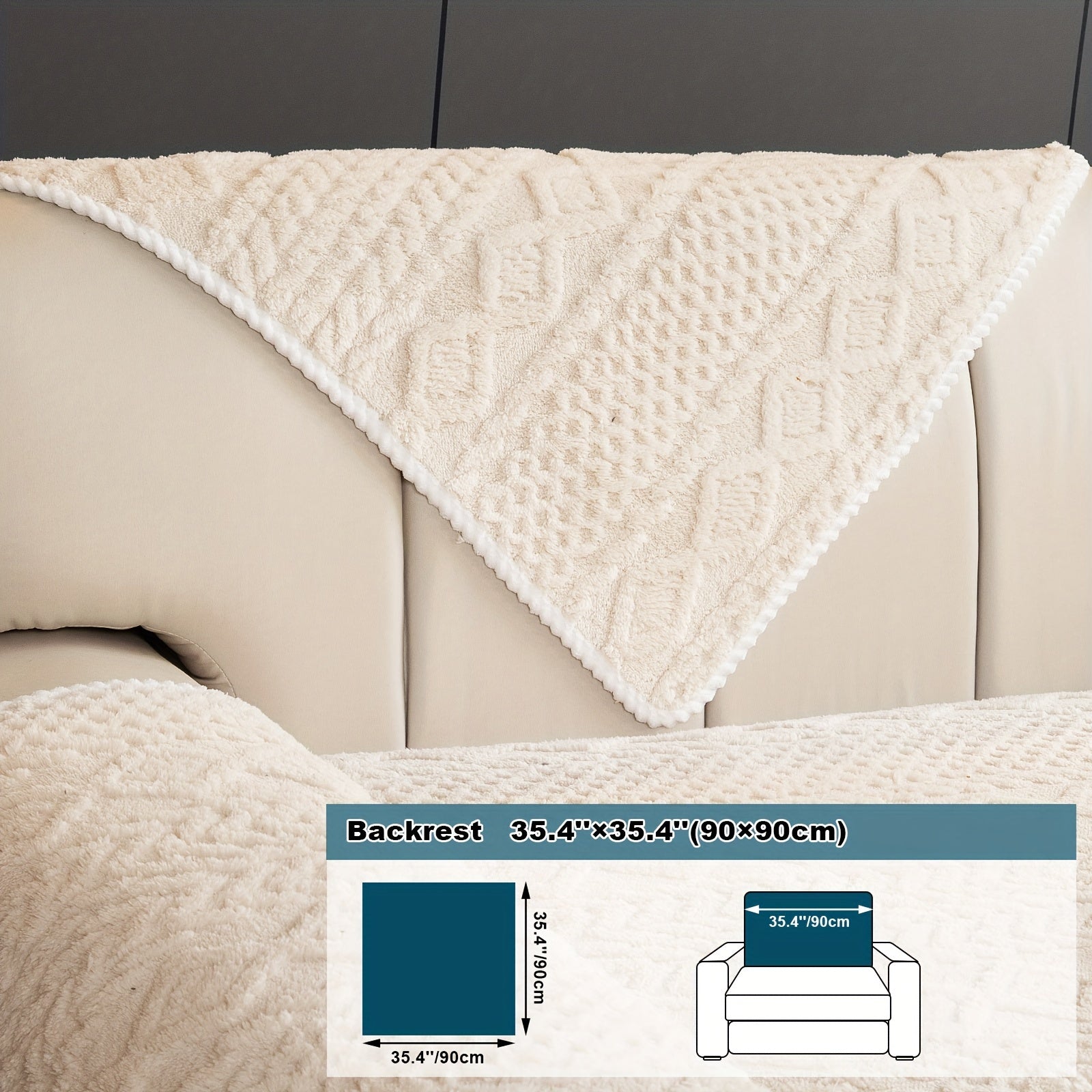Classic Jacquard Shu Velveteen Sofa Cover - Pet-Friendly, Non-Slip, Machine Washable, Breathable 100% Polyester, 1pc