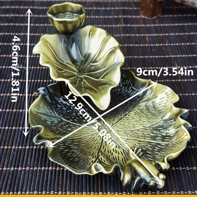 1pc Lotus Leaves Backflow Incense Holder, Waterfall Incense Burner for Spa, Yoga, Meditation, Gifts as Ornament Home Decoration