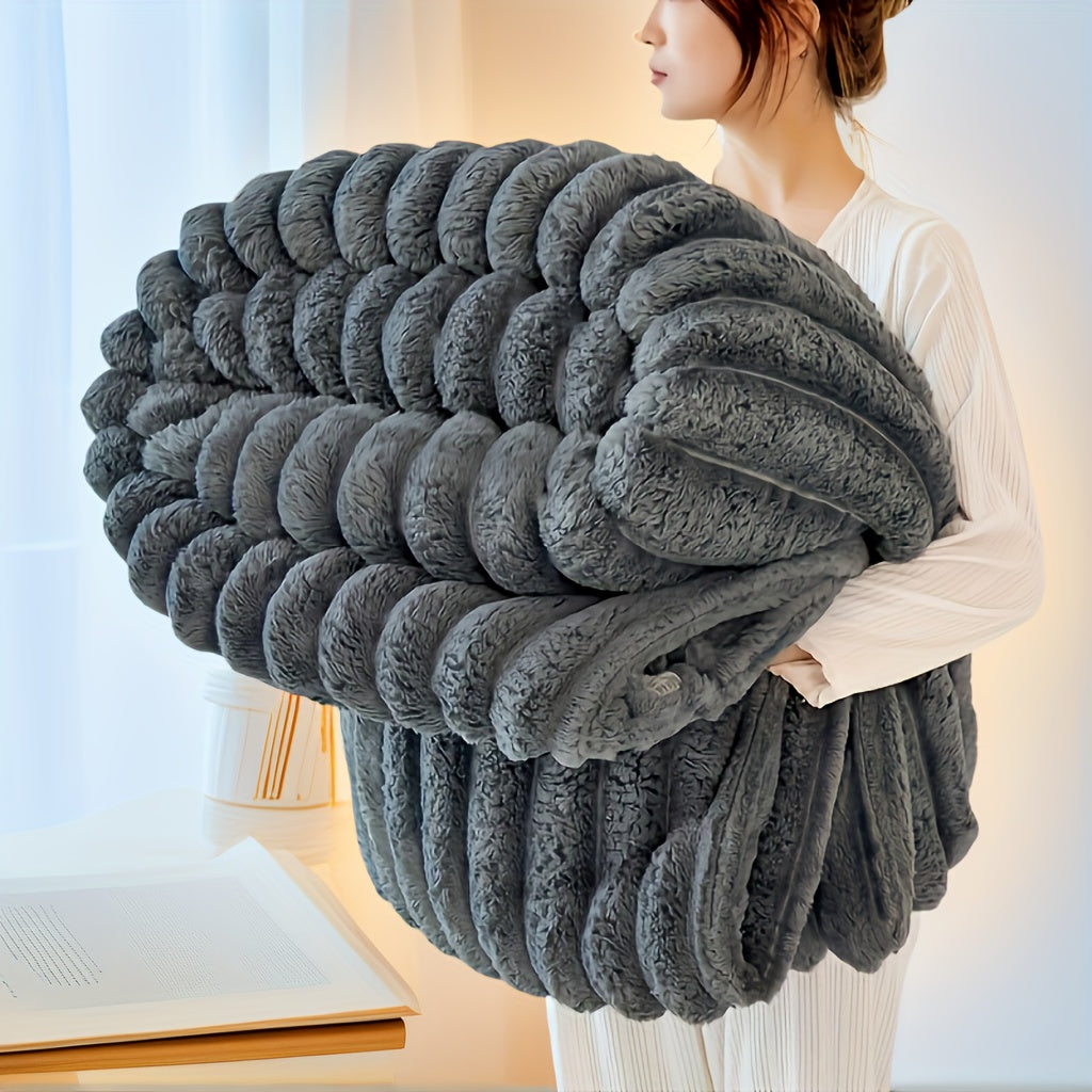 Luxurious Soft Faux Rabbit Fur Throw Blanket