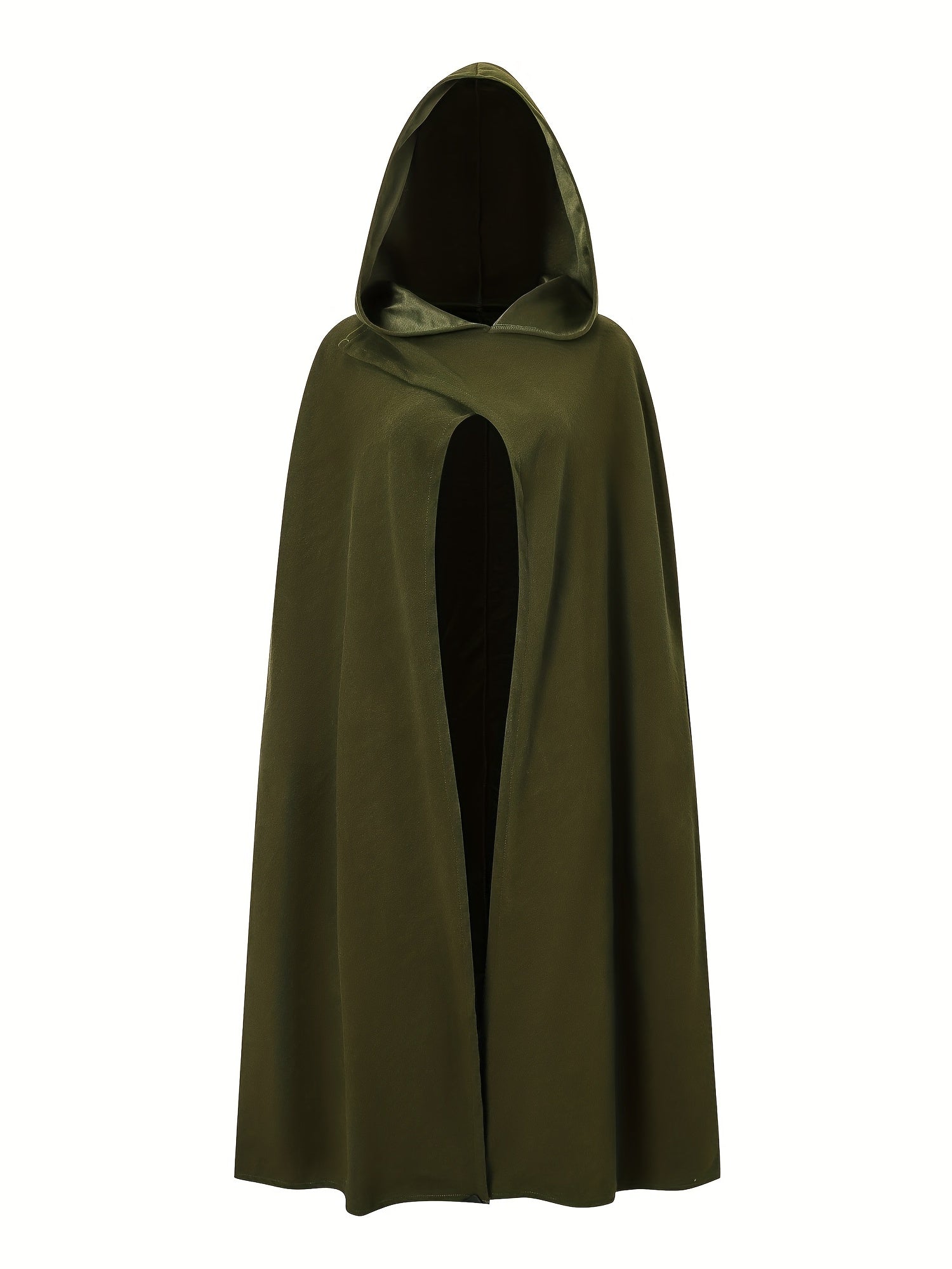 Thickened Hooded Cape Coat for Role-Playing & Cosplay - Vintage Asymmetrical Design, Machine Washable Solid Color Non-Stretch Fabric, Autumn Winter Costume Accessory, Costume Accessories